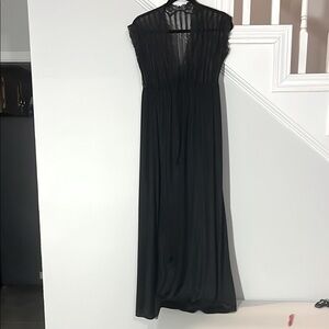 Val Mode Elegant Black vintage long lace nightgown‎